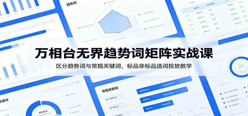 万相台无界趋势词矩阵实战课：区分趋势词与常规关键词，标品非标品选词投放教学-创业资源网