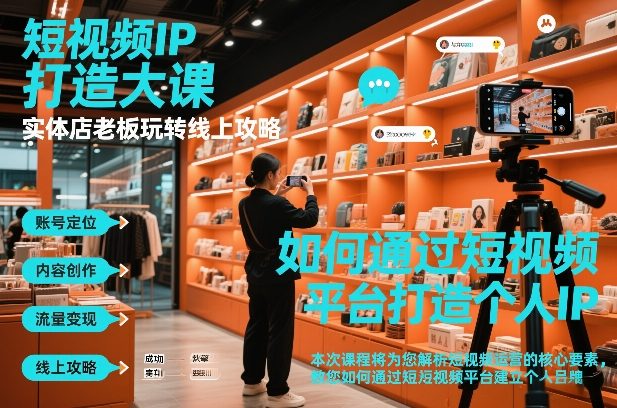 短视频ip打造大课,实体店老板玩转线上攻略-创业资源网