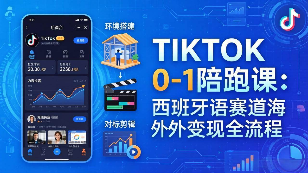 (17908期)TIKTOK 0-1 陪跑课:从环境搭建到刷对标剪辑,西班牙语赛道海外变现全流程 (17908期)TIKTOK 0-1 陪跑课:从环境搭建到刷对标剪辑,西班牙语赛道海外变现全流程