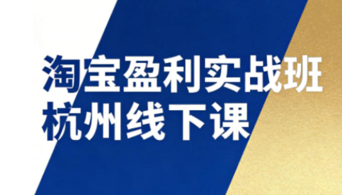 淘宝盈利实战班杭州线下课12月26-28日（音频+字幕），帮你掌握SOP流程+12门核心技术-创业资源网