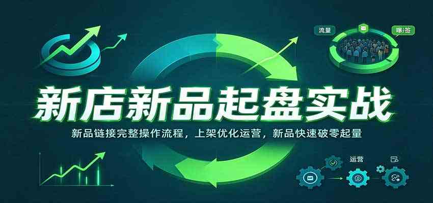 新店新品起盘实战：新品链接完整操作流程，上架优化运营，新品快速破零起量-创业资源网
