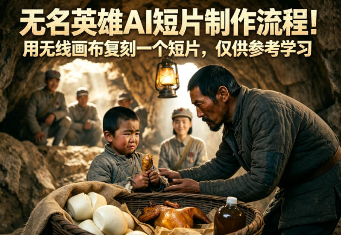 无名英雄AI短片制作流程！用无线画布复刻一个短片，仅供参考学习-创业资源网