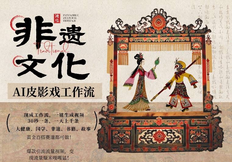 AI一键生成民俗文化非遗皮影戏视频，一刀不剪无需剪辑，30S一条，一天上百条，流量财富嘎嘎猛-创业资源网