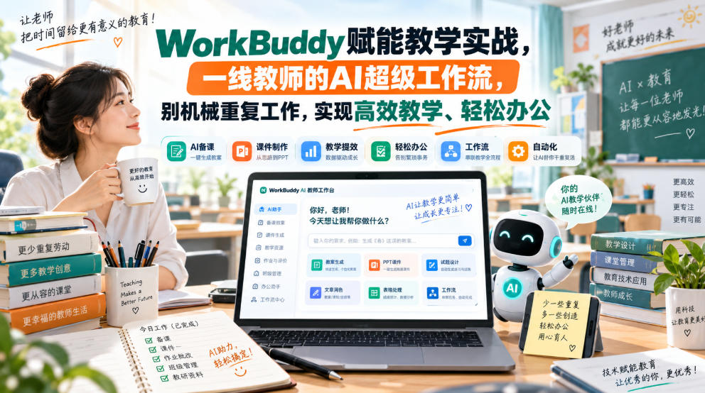 WorkBuddy赋能教学实战，一线教师的AI超级工作流，别机械重复工作，实现高效教学、轻松办公-创业资源网