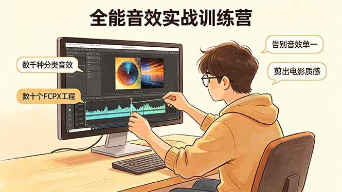 （18287期）全能音效实战训练营：数千种分类音效+数十个FCPX工程，告别音效单一，剪出电影质感-创业资源网
