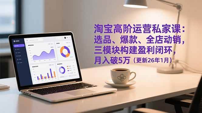（17080期）淘宝高阶运营私家课：选品、爆款、全店动销，三模块构建盈利闭环，月入破5万（更新26年1月）-创业资源网