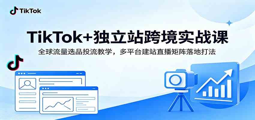 TikTok+独立站跨境实战课：全球流量选品投流教学，多平台建站直播矩阵落地打法-创业资源网