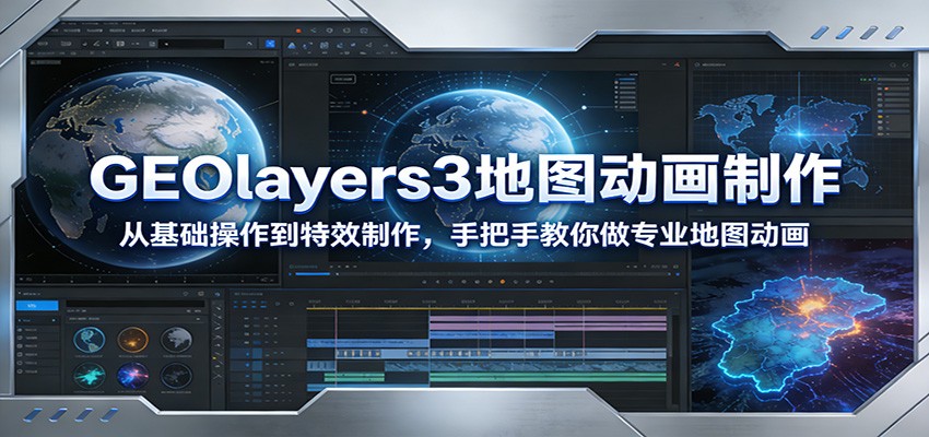 GEOlayers3地图动画制作:从基础操作到特效制作,手把手教你做专业地图动画-创业资源网