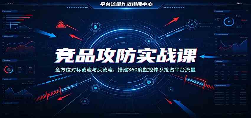 竞品攻防实战课：全方位对标截流与反截流，搭建360度监控体系抢占平台流量-创业资源网