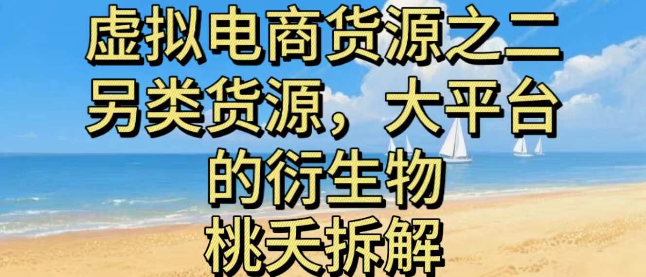 虚拟电商之二—另类的货源，大平台的衍生物-创业资源网
