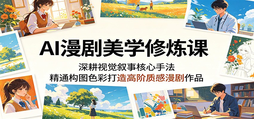 AI漫剧美学修炼课：深耕视觉叙事核心手法，精通构图色彩打造高阶质感漫剧作品-创业资源网