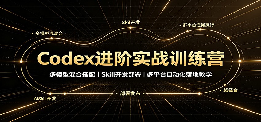 Codex进阶实战训练营：多模型混合搭配，Skill开发部署，多平台自动化落地教学-创业资源网