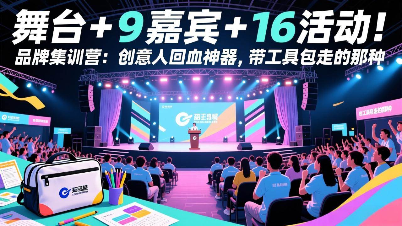 (17413期)舞台 + 9 嘉宾 + 16 活动!品牌集训营:创意人回血神器,带工具包走的那种-创业资源网