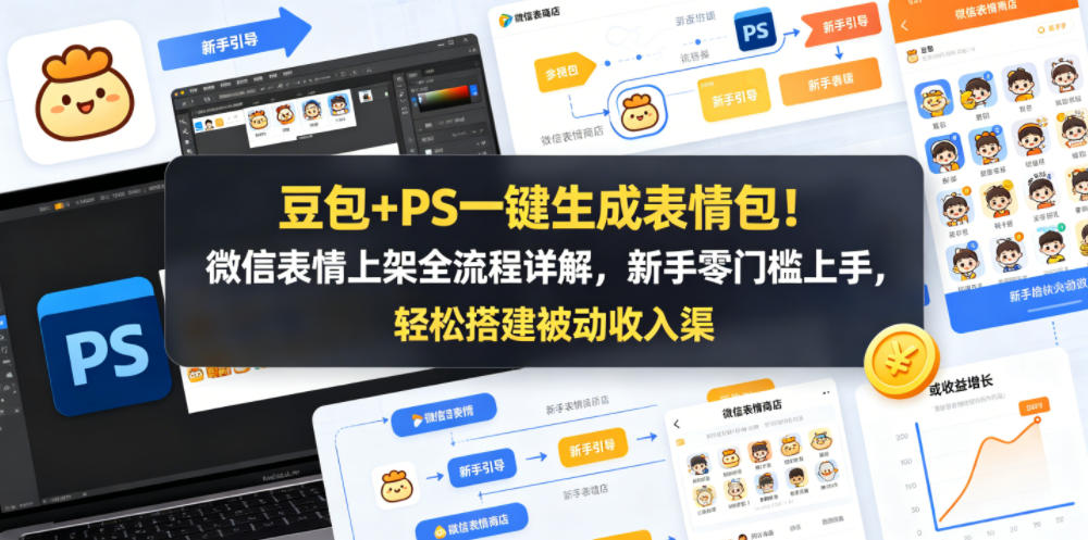 豆包+PS一键生成表情包！微信表情上架全流程详解，新手零门槛上手，轻松搭建被动收入渠道-创业资源网