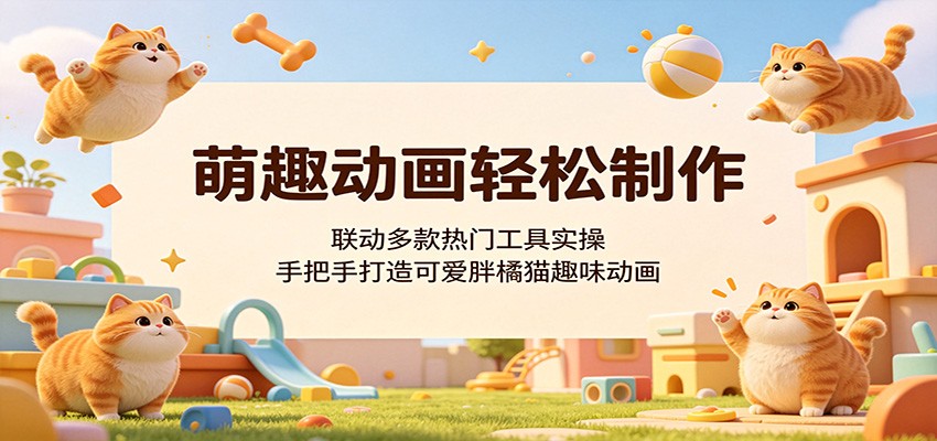 萌趣动画轻松制作,联动多款热门工具实操,手把手打造可爱胖橘猫趣味动画-创业资源网