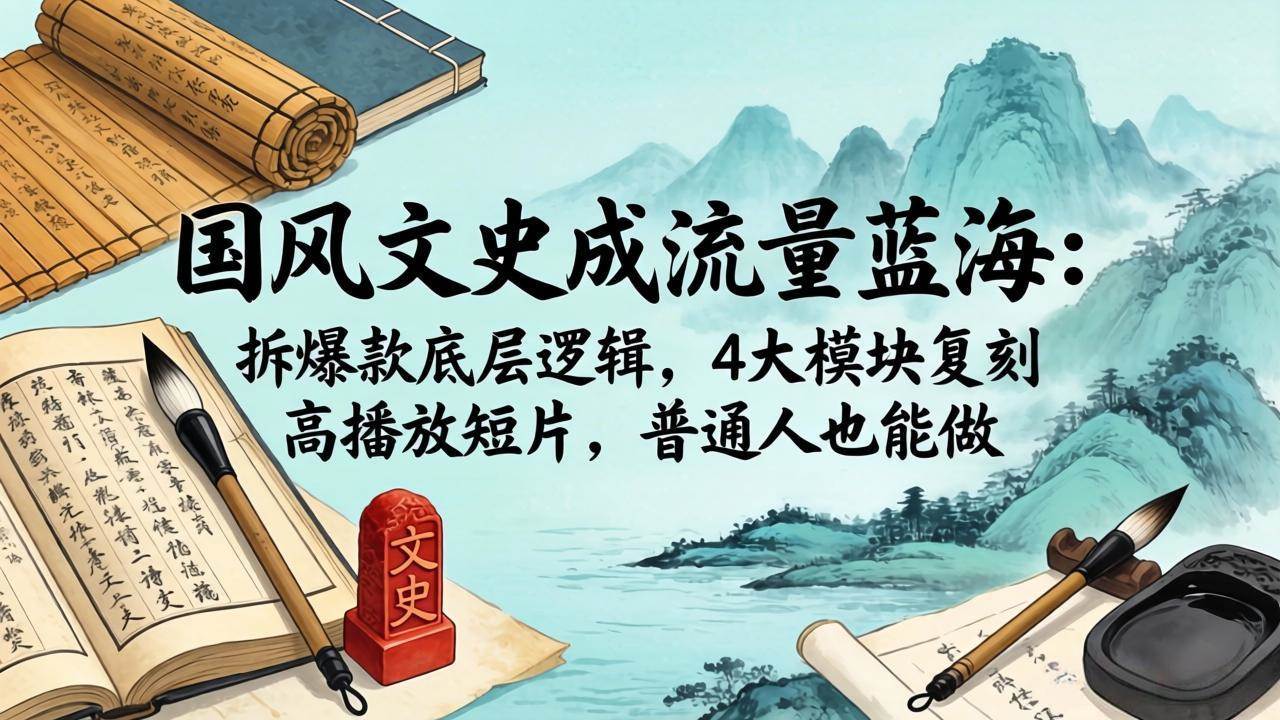 （18227期）国风文史成流量蓝海：拆爆款底层逻辑，4大模块复刻高播放短片，普通人也能做-创业资源网