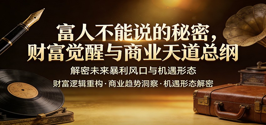 富人不能说的秘密，财富觉醒与商业天道总纲，解密未来暴利风口与机遇形态-创业资源网