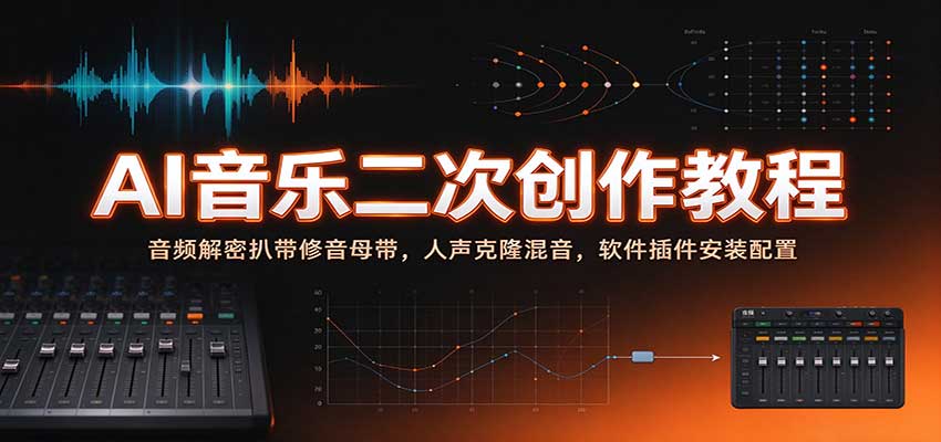 AI音乐二次创作教程：音频解密扒带修音母带，人声克隆混音，软件插件安装配置-创业资源网