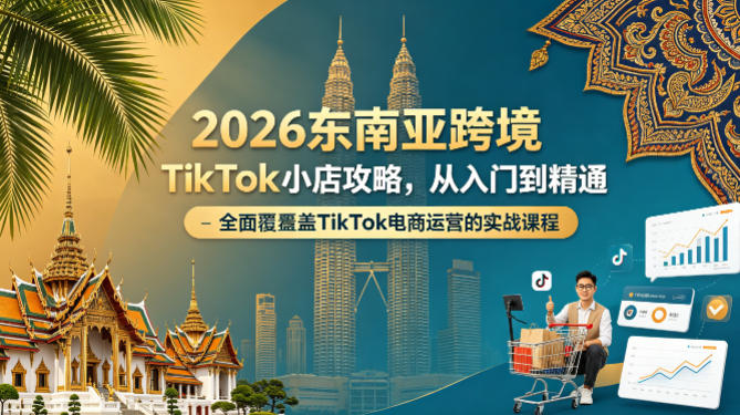 2026东南亚跨境TikTok小店攻略，从入门到精通、全面覆盖TikTok电商运营的实战课程（更新4月）-创业资源网