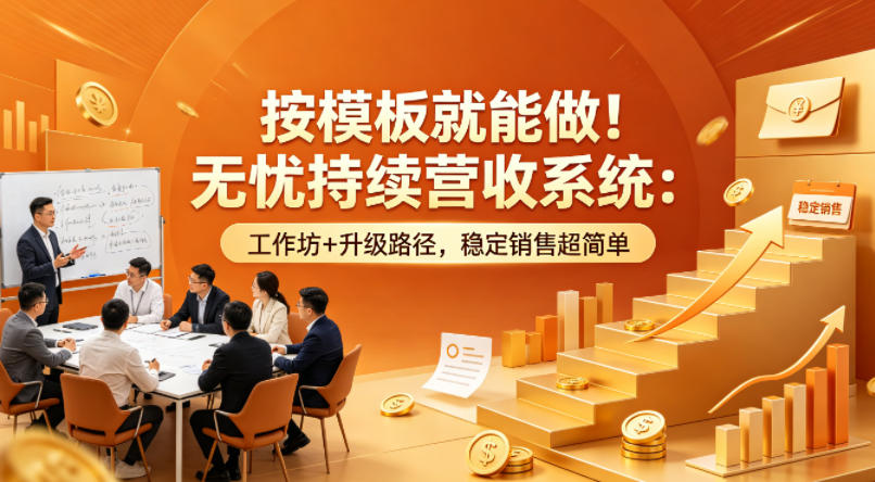 按模板就能做！无忧持续营收系统：工作坊+升级路径，稳定销售超简单【原创双语字幕】-创业资源网