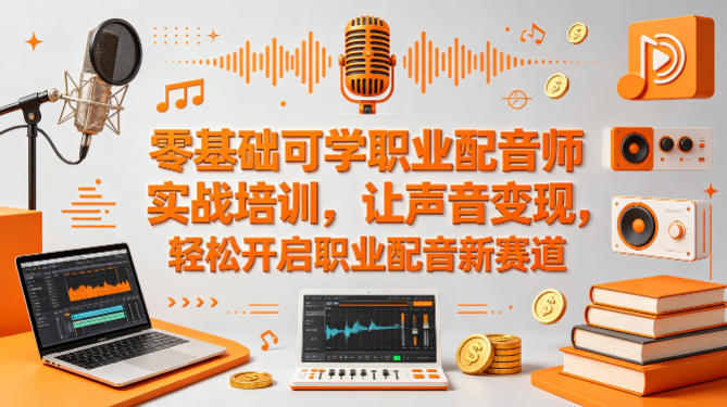 零基础可学职业配音师实战培训，让声音变现，轻松开启职业配音新赛道-创业资源网