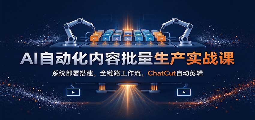AI自动化内容批量生产实战课：系统部署搭建，全链路工作流，ChatCut自动剪辑-创业资源网