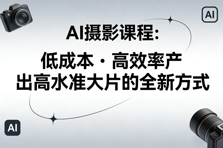 AI摄影课程，低成本高效率产出高水准大片的全新方式-创业资源网