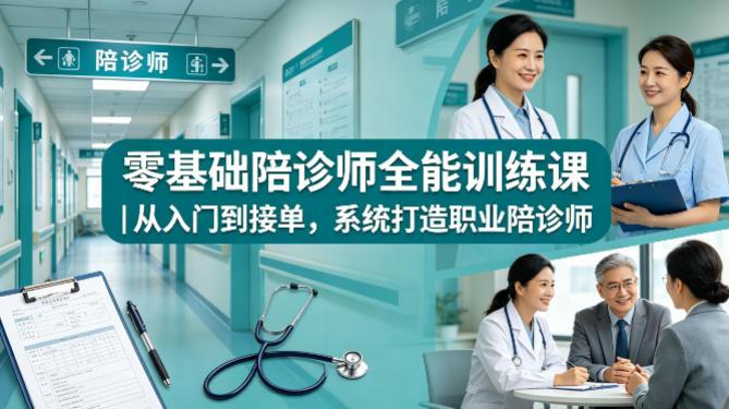 零基础陪诊师全能训练课｜从入门到接单，系统打造职业陪诊师-创业资源网