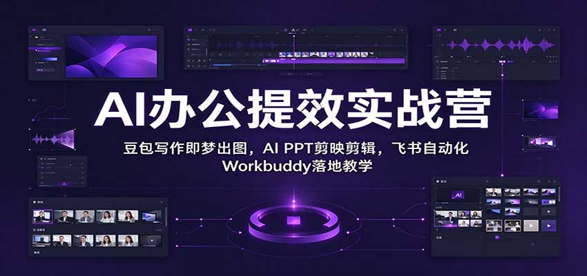 AI办公提效实战营：豆包写作即梦出图，AI PPT剪映剪辑，飞书自动化 Workbuddy落地教学-创业资源网