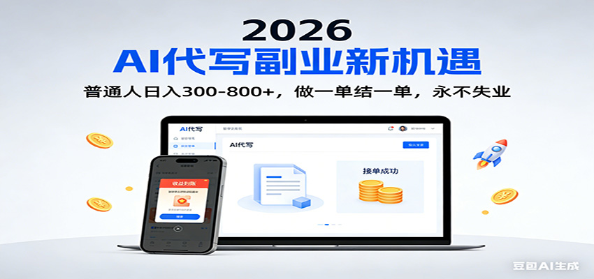 2026 副业首选!AI 代写日入 300-800,普通人0门槛,做一单结一单!-创业资源网
