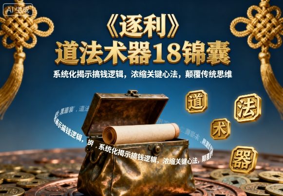 《逐利》道法术器18锦囊,系统化揭示搞钱逻辑,浓缩关键心法,颠覆传统思维(更新) 《逐利》道法术器18锦囊,系统化揭示搞钱逻辑,浓缩关键心法,颠覆传统思维(更新)