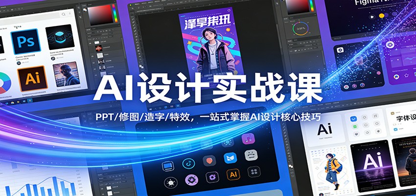 AI设计实战课：PPT/修图/造字/特效，一站式掌握AI设计核心技巧-创业资源网