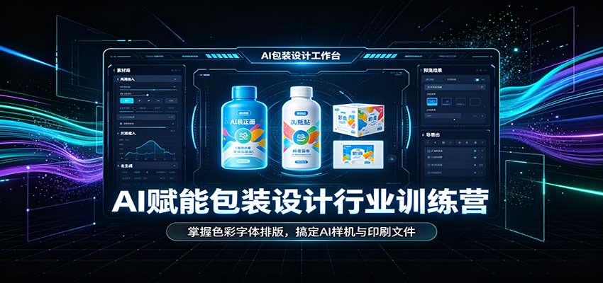 AI赋能包装设计行业训练营：掌握色彩字体排版，搞定AI样机与印刷文件-创业资源网
