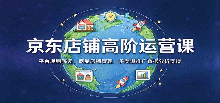京东店铺高阶运营课：平台规则解读，商品店铺管理，多渠道推广数据分析实操-创业资源网