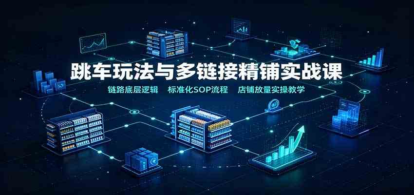 跳车玩法与多链接精铺实战课：链路底层逻辑，标准化SOP流程，店铺放量实操教学-创业资源网