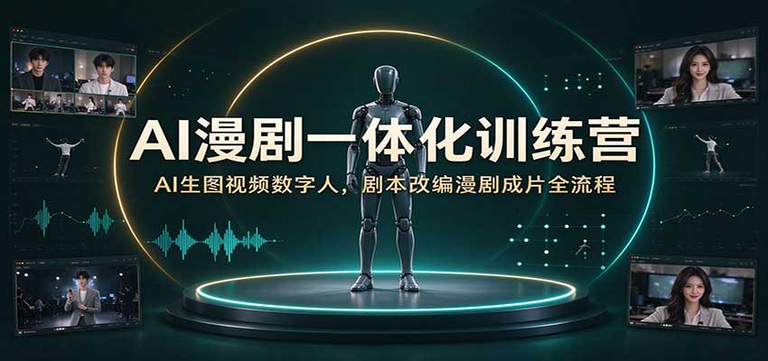 AI漫剧一体化训练营：AI生图视频数字人，剧本改编漫剧成片全流程-创业资源网
