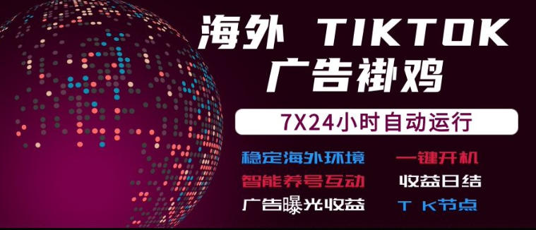 海外TikTok挂G流量变现，7X24自动运行，广告曝光收益，收益日结【揭秘】-创业资源网