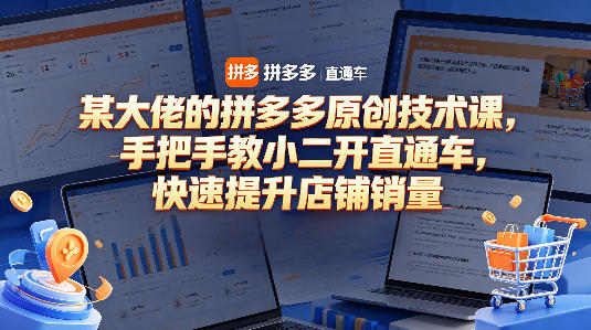 某大佬的拼多多原创技术课，手把手教小二开直通车，快速提升店铺销量-创业资源网