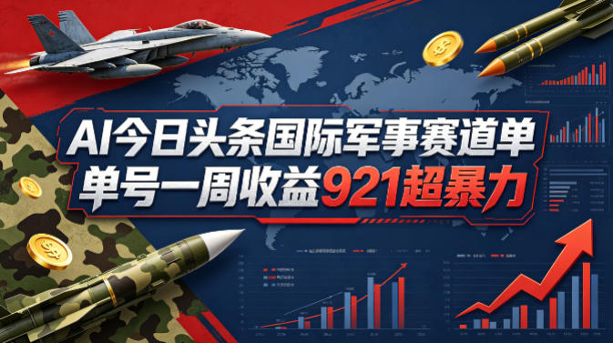 AI今日头条国际军事赛道，单号一周收益921，超暴力-创业资源网