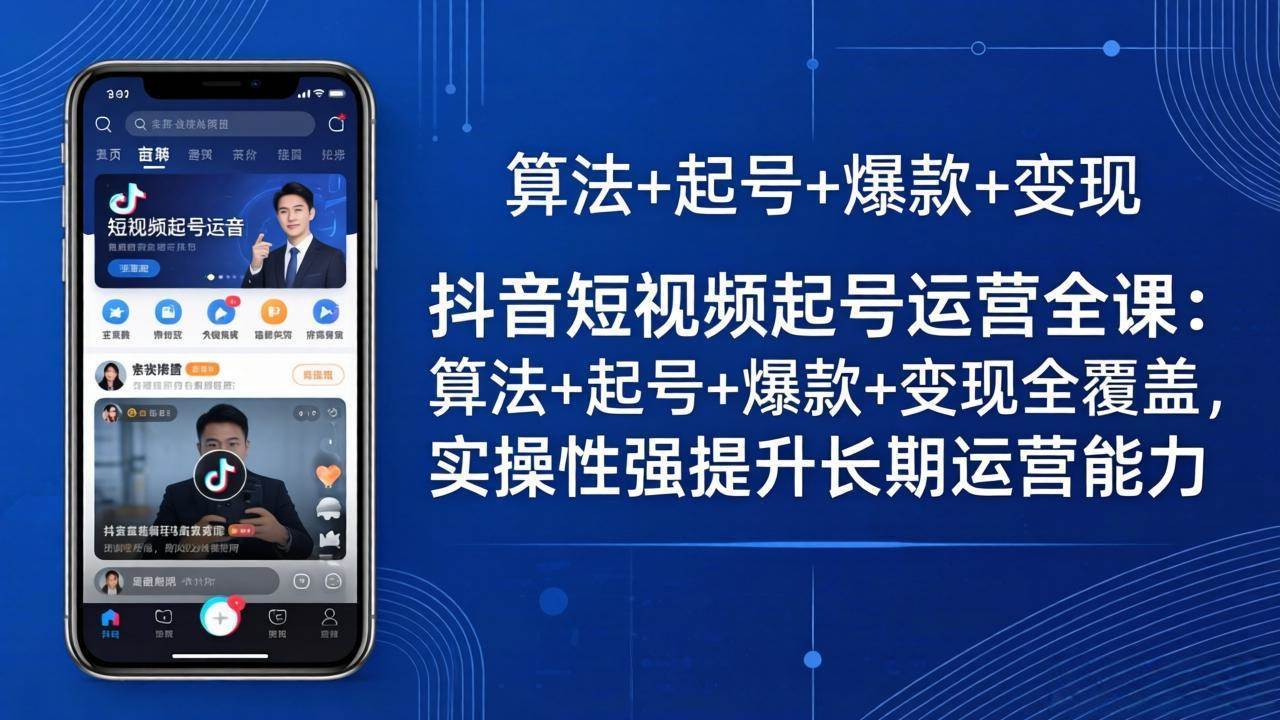 （18071期）抖音短视频起号运营全课：算法+起号+爆款+变现全覆盖，实操性强提升长期运营能力-创业资源网