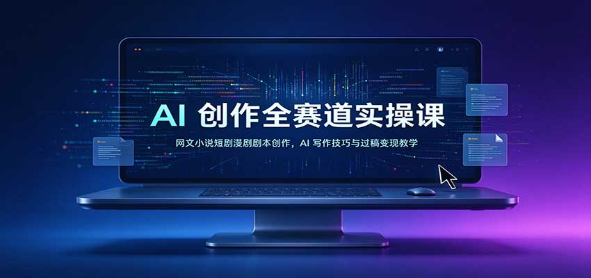 AI创作全赛道实操课：网文小说短剧漫剧剧本创作，AI写作技巧与过稿变现教学-创业资源网