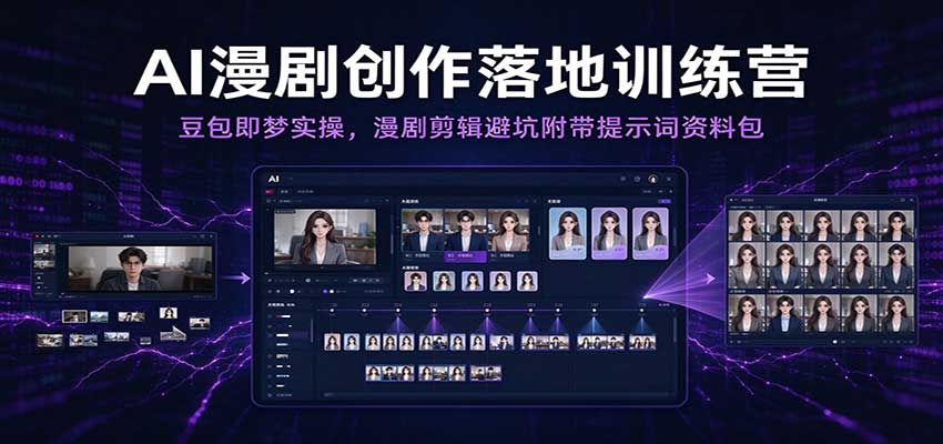 AI漫剧创作落地训练营：豆包即梦实操，漫剧剪辑避坑附带提示词资料包（更新）-创业资源网