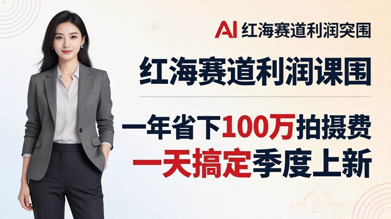 (17884期)服装老板AI模特图课:一年省下100万拍摄费,一天搞定季度上新,红海赛道利润突围-创业资源网
