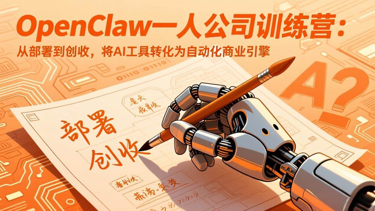 （17540期）OpenClaw一人公司训练营：从部署到创收，将AI工具转化为自动化商业引擎-创业资源网