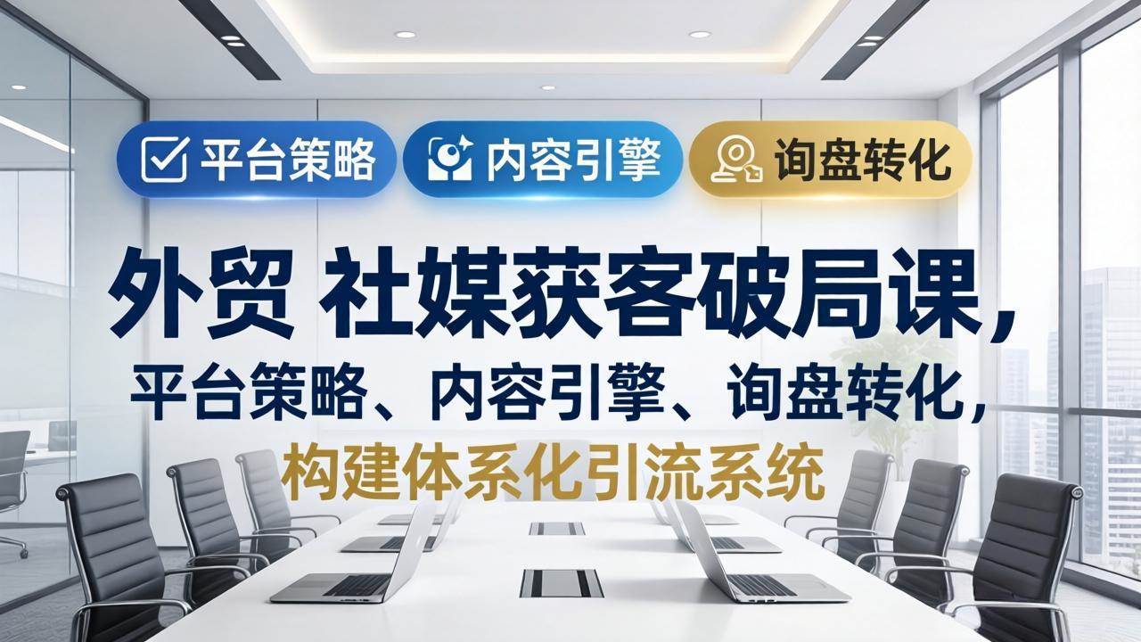 （17901期）外贸 社媒获客破局课，平台策略、内容引擎、询盘转化，构建体系化引流系统（更新26年3月）-创业资源网
