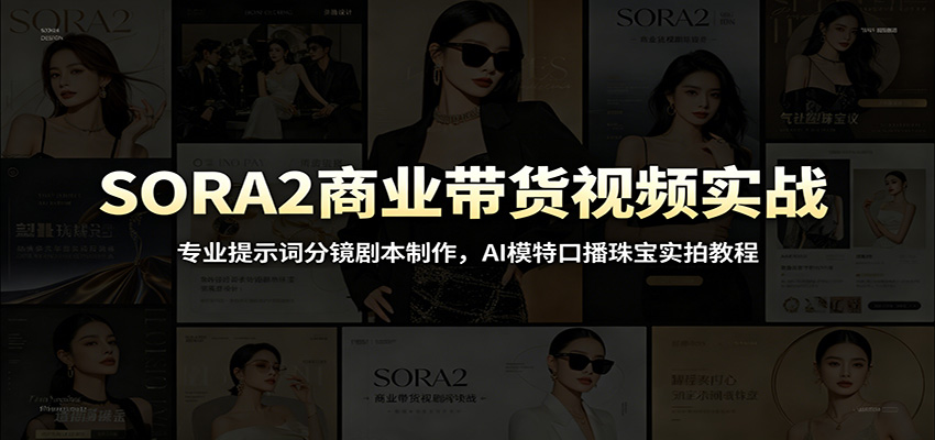 SORA2商业带货视频实战：专业提示词分镜剧本制作，AI模特口播珠宝实拍教程-创业资源网