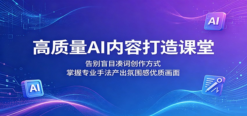 高质量AI内容打造课堂：告别盲目凑词创作方式，掌握专业手法产出氛围感优质画面-创业资源网