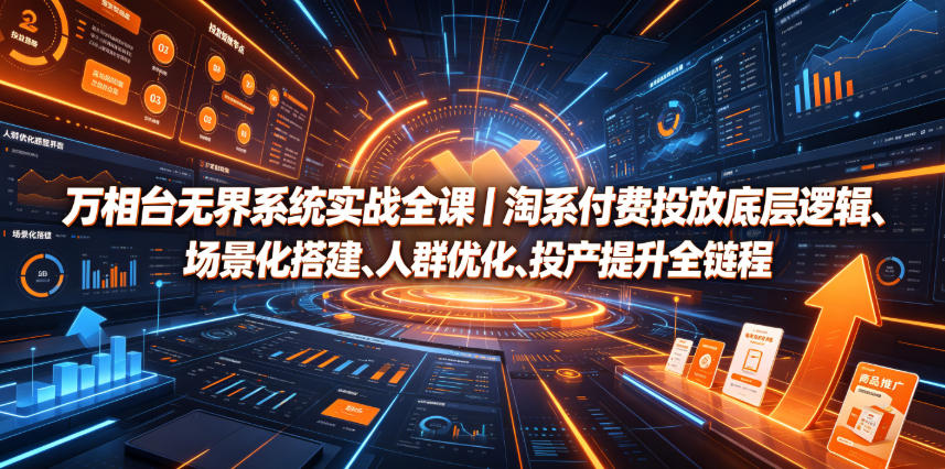万相台无界系统实战全课|淘系付费投放底层逻辑、场景化搭建、人群优化、投产提升全链路运营教程-创业资源网