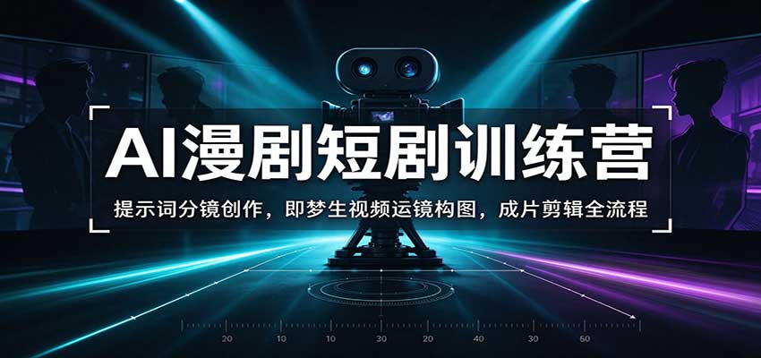 AI漫剧短剧训练营：提示词分镜创作，即梦生视频运镜构图，成片剪辑全流程-创业资源网