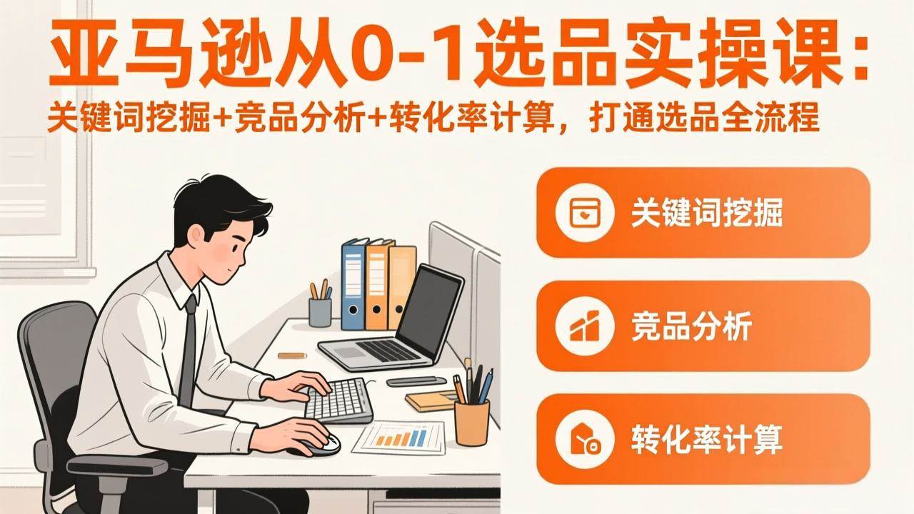 （17567期）亚马逊从0-1选品实操课(更新3月)：关键词挖掘+竞品分析+转化率计算，47节打通选品全流程-创业资源网